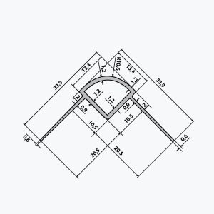 TEMPOLISTEL® B113 Profil mbrojtës këndi të rrumbullakosur për mur ndarës - Image 2
